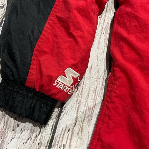 Vintage University of Wisconsin Badgers Starter NCAA College Zip Up Puffy Jacket - Picture 3 of 12